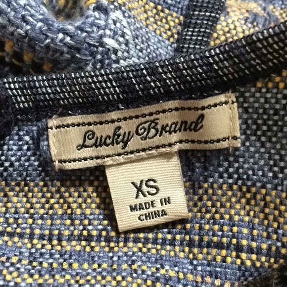 Lucky Brand Fringe Escape Boho Woven Embroidery Tapestry Knit Sweater Size XS - Picture 7 of 10